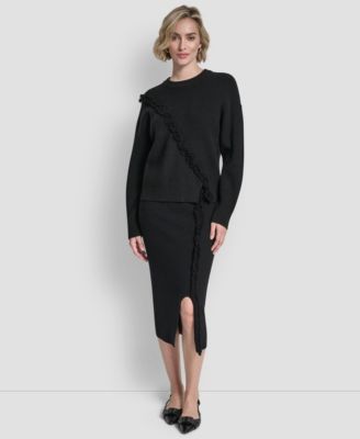 Women's Long-Sleeve Fringe Sweater