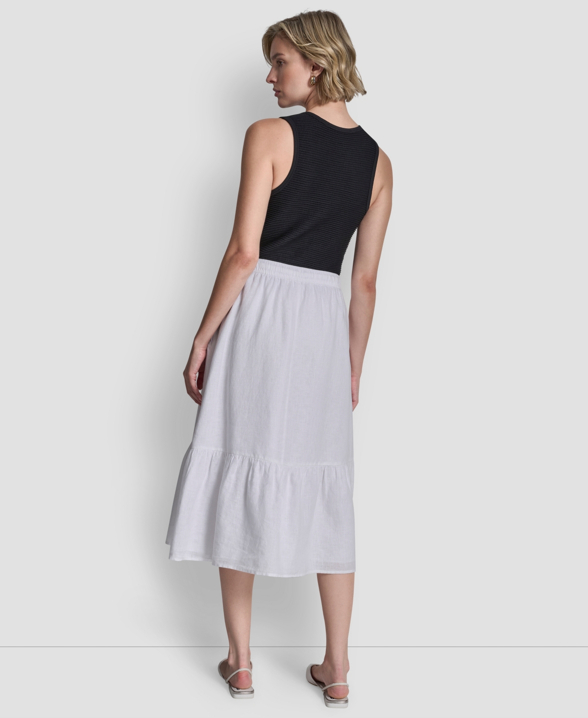 Dkny Women's A-line Pull-on Skirt In White