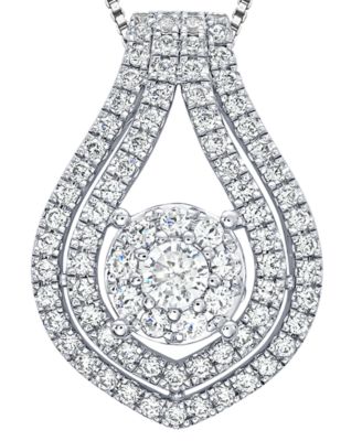 White Diamond Pendant Necklace (1 ct. t.w.) in 10k White Gold