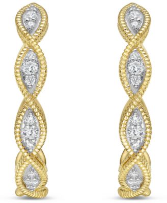 Macy's - White Diamond Earrings (1/4 ct. t.w.) in 14K Yellow Gold