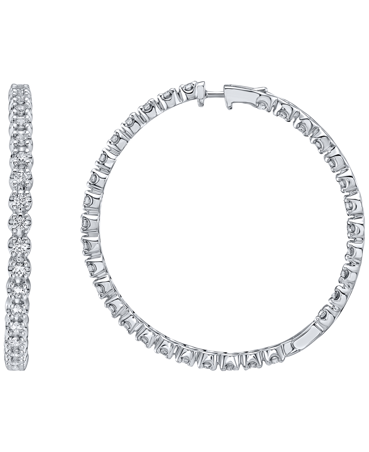 Macy's White Diamond Earrings (2 ct. t.w.) in 10k White Gold - White