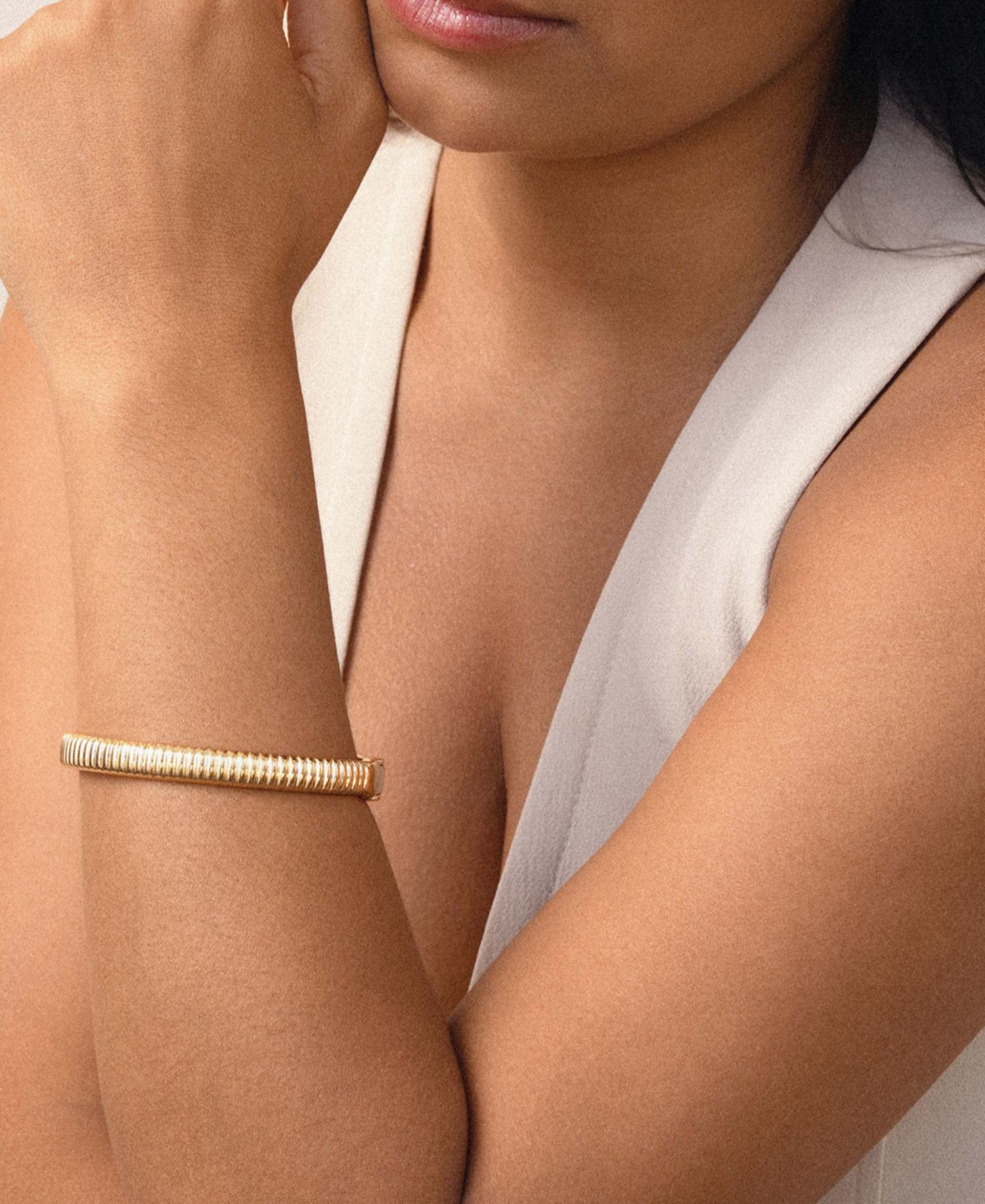 Ribbed Stacking Bangle Bracelet