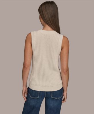 Women's Sleeveless V-Neck Loop Stitch Sweater Vest