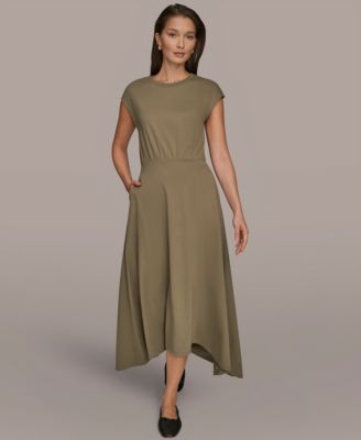 Women's Cap Sleeve Crewneck Dress