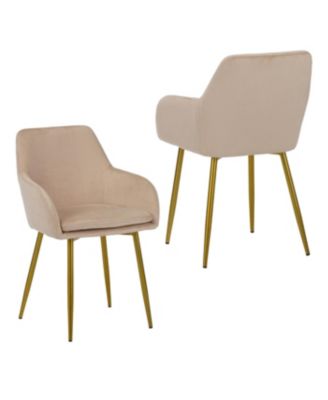 Streamdale Velvet Dining Chair Set (2-Piece) - Beige
