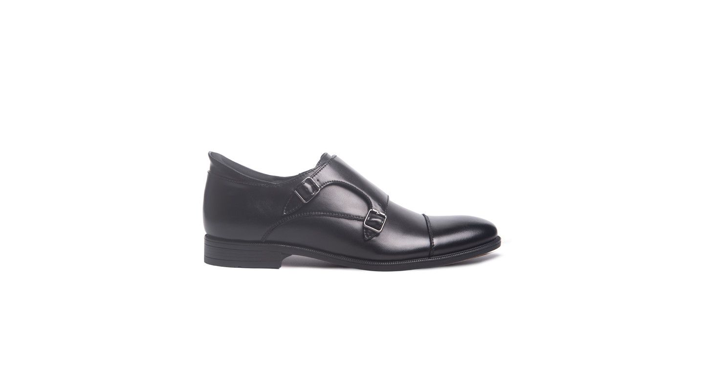 Мужские туфли Marc Joseph New York Oliver Street Hands-Free Slip-On Double Monk Dress Oxfords, цвет: Чёрный кожаный — фото 2