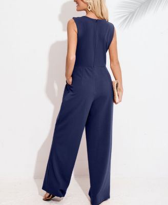 Women's Sleeveless Wide-Leg Jumpsuit