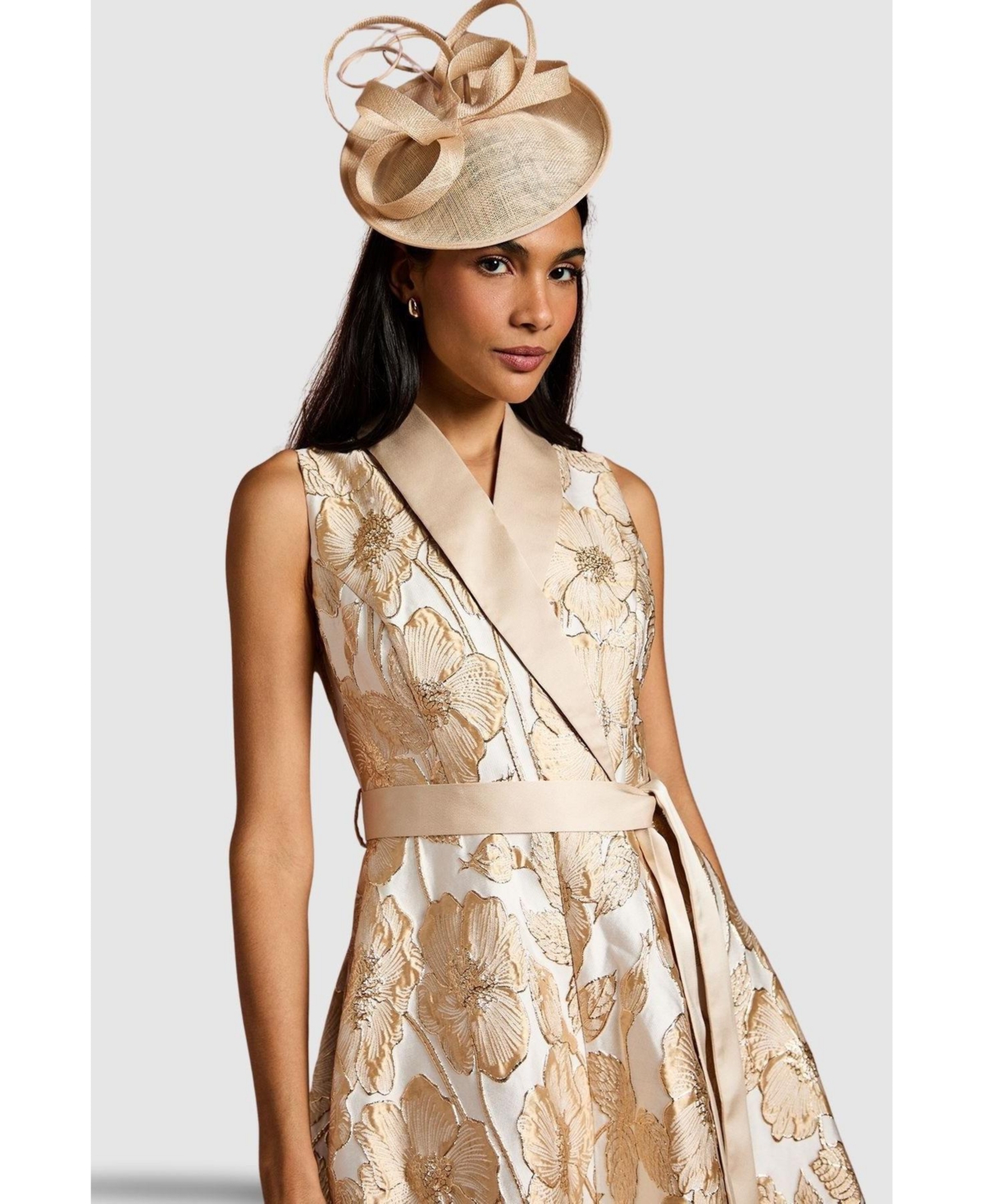 Coast Women's Sleeveless Tux Jacquard Midi Dress