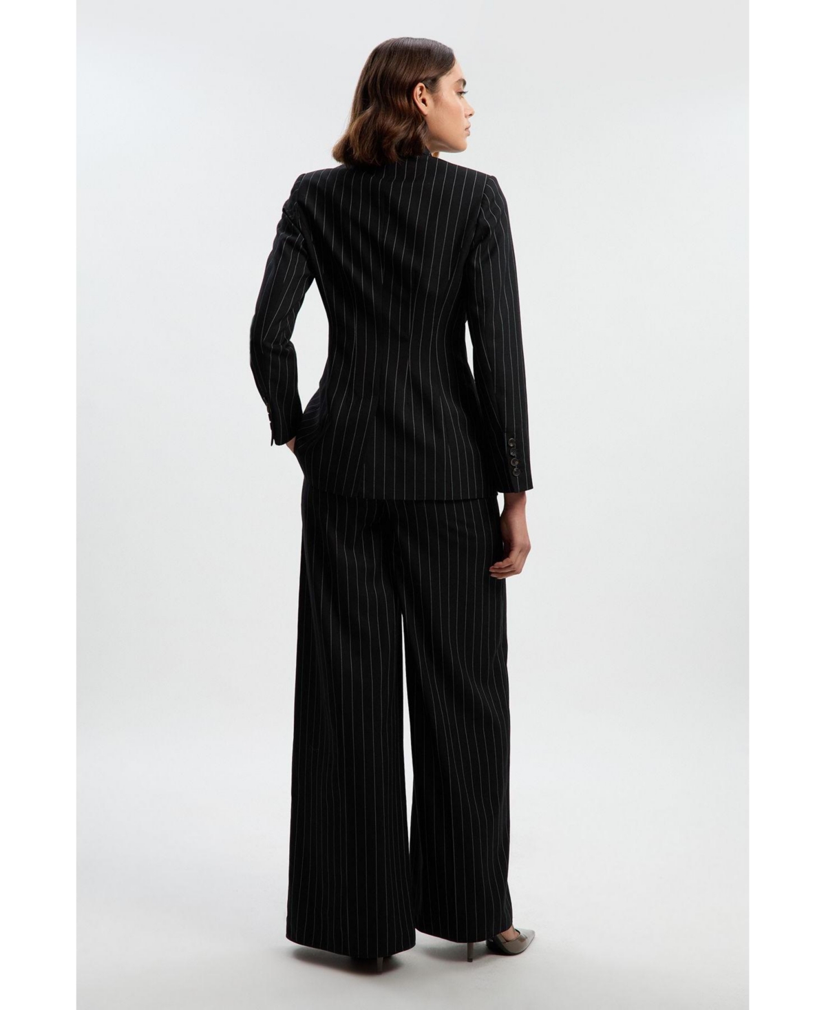 Karen Millen Women's Pinstripe Wide Leg Trouser