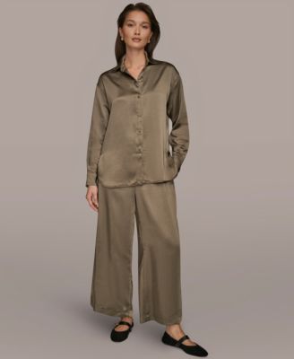 Women's Satin Button-Down Shirt