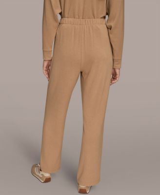 Women's Brushed Jersey High Rise Pleated Pull-On Pants