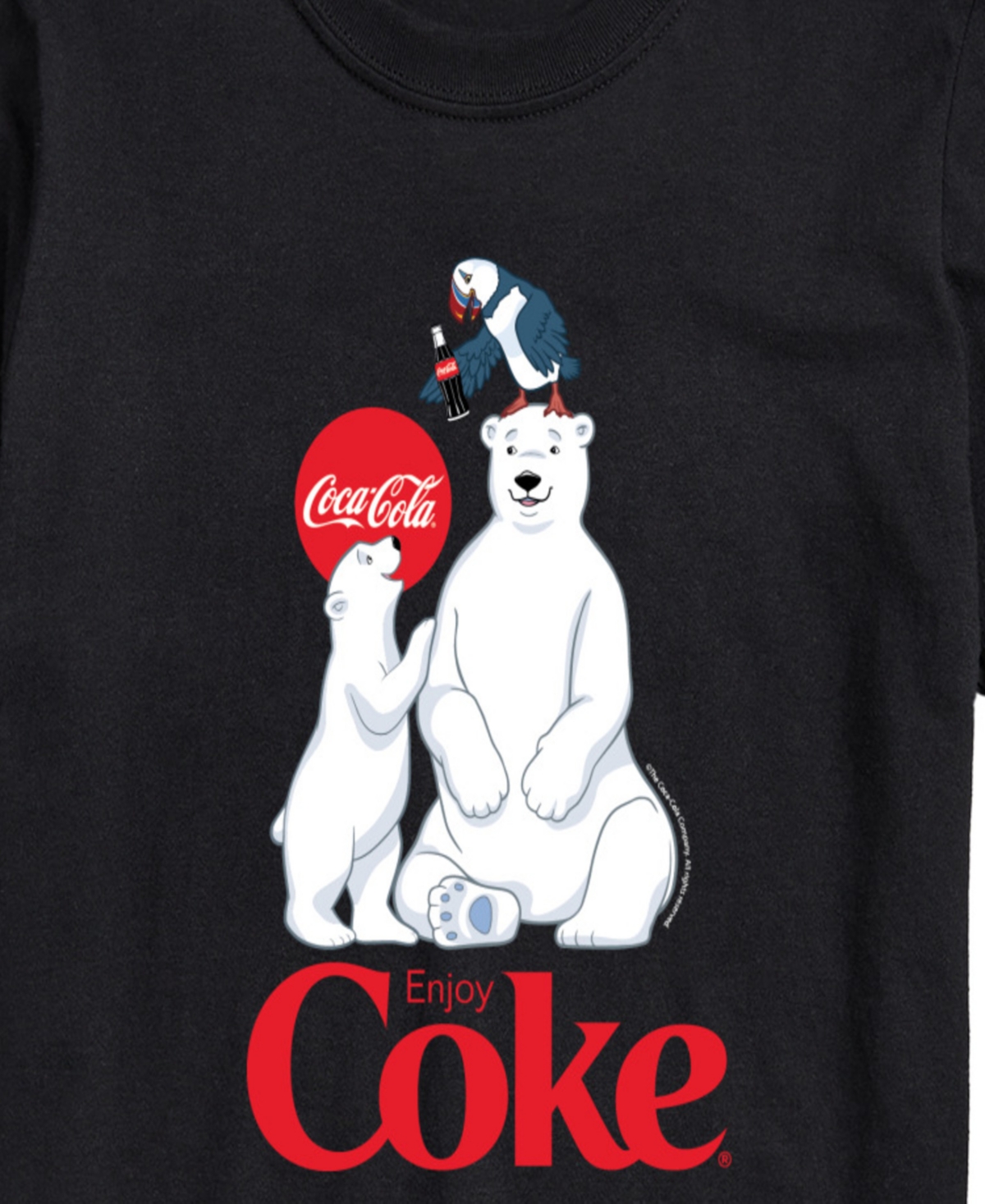 Airwaves Men's Coca-Cola Polar Bears and Puffin Graphic T-Shirt