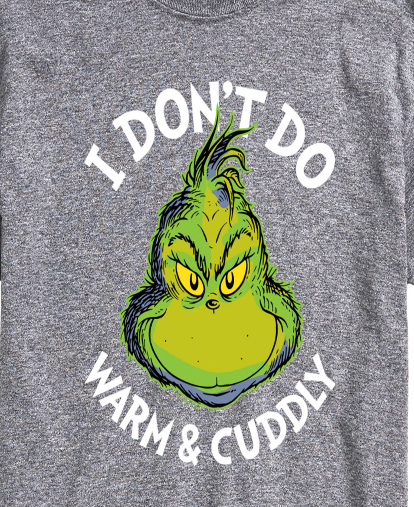 Мужская футболка AIRWAVES The Grinch I Don't Do Warm And Cuddly Graphic, цвет: Меланжевый — фото 3