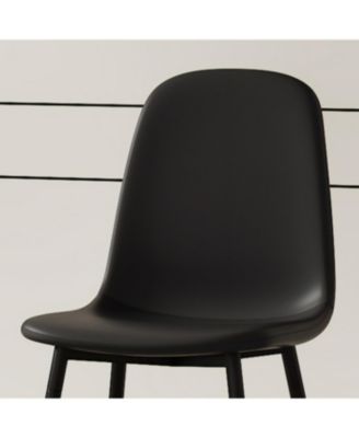 Streamdale Modern Minimalist Black Dining Chair Set - 6 Chairs, Mid-Century Style Upholstered Side Chairs.