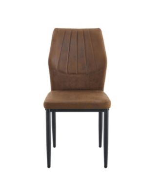 Streamdale Set of 6 Brown/Black Dining Chairs with Shell Pattern, 37" High.
