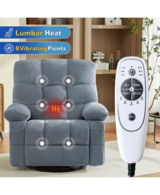 Streamdale Massage Swivel Recliner Chair with Vibration, Heating, USB Port