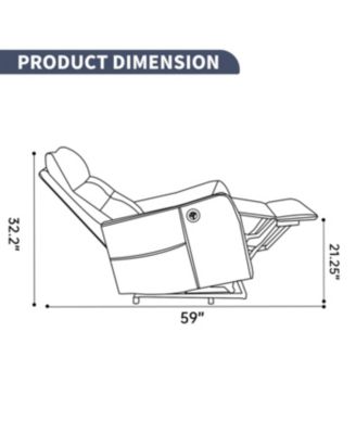 Streamdale Deep Blue PU Power Lift Recliner Chair with Massage, Heat & USB