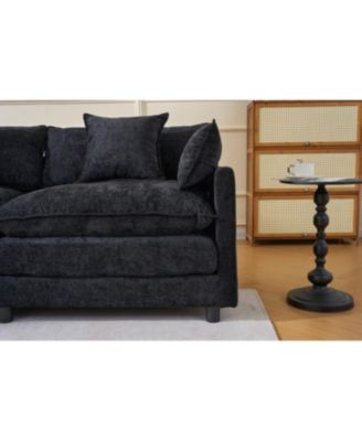 Streamdale Modern L-Shaped Cloud Couch with Ottoman - 4-Seat Chenille Sofa