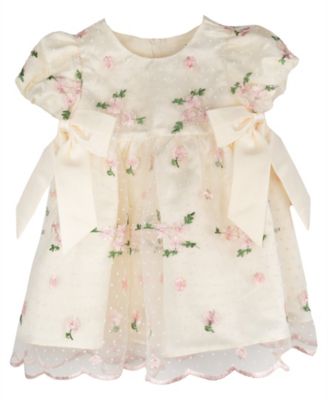 Baby Girls' Embroidered Mesh Social Dress