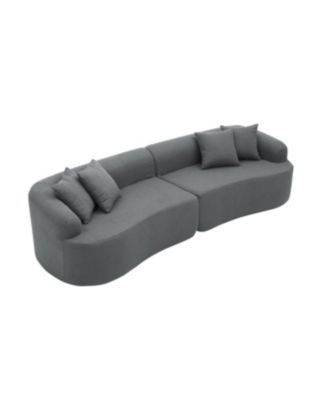 Streamdale Curved Lamb's Wool Modular Sectional Sofa - Gray