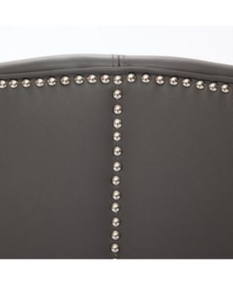 Streamdale Gray Leather Swivel Chair, Mid-Century Modern Lounge Chair