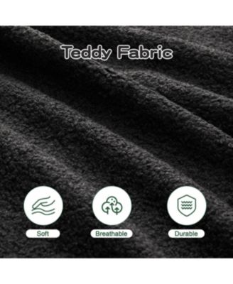  L-Shaped Teddy Fabric 2-Seat Boneless Sofa,