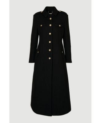 Women's Wool Military Tailored Maxi Coat