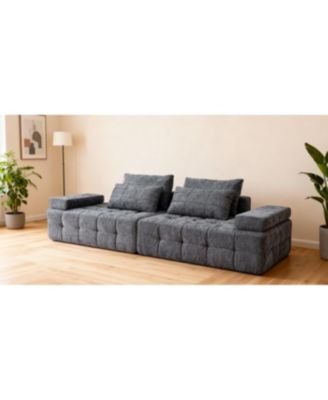 Sofa Couch for Living Room, Modern Loveseat with Extra Deep Seats, Grey