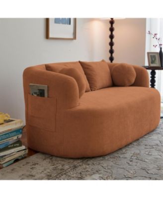 Sofa-in-a-Box Orange Memory Foam 2-Seater Couch, No Installation, Easy Transport