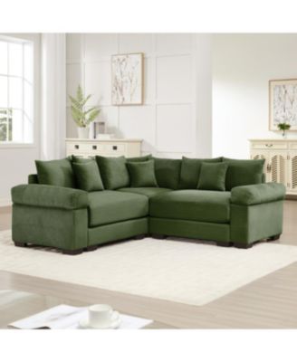 Oversized Cloud Modular Sectional Couch, Convertible, Deep Seat, Green