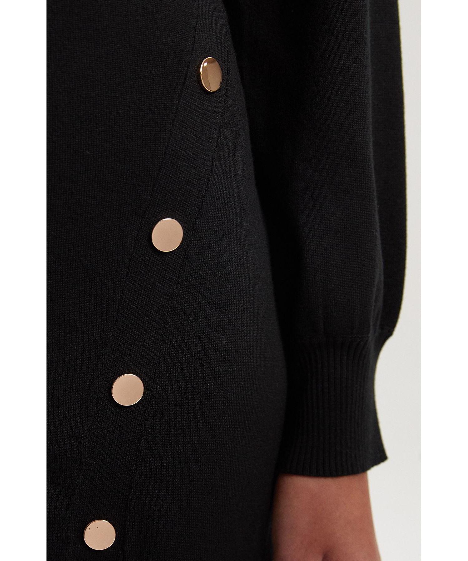 Women's Viscose Blend Popper Knit Mini Dress