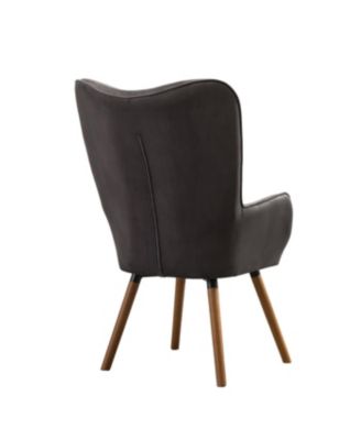 Streamdale Contemporary Silky Velvet Tufted Button Back Accent Chair, Gray