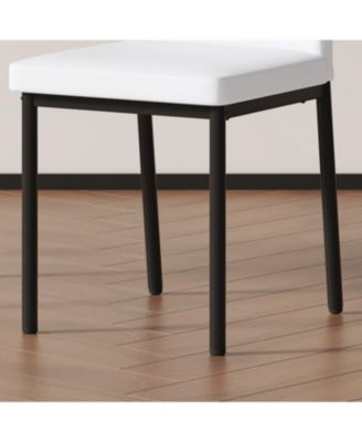 Streamdale 6-piece set of white & black PU dining chairs, ergonomic, 36.7" high