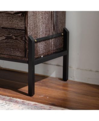 Streamdale Solid Wood Sideboard with Geometric Pattern, 6 Drawers