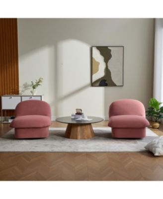 Streamdale Velvet Swivel Chair with 360-degree Metal Base