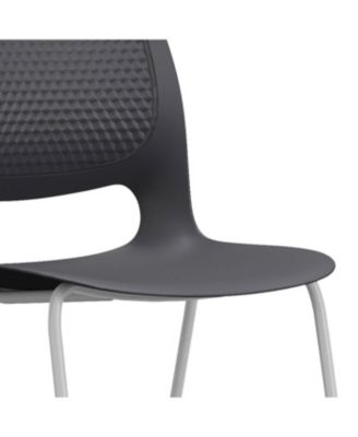 Streamdale Modern Black Stacking Chairs Set of 4 with Ergonomic Design