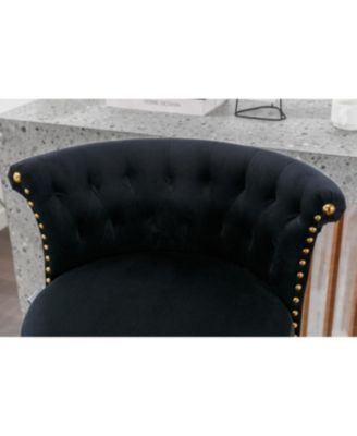 Streamdale Velvet 360 Rotating Bar Chair with Adjustable Height - Modern Kitchen Island Seating