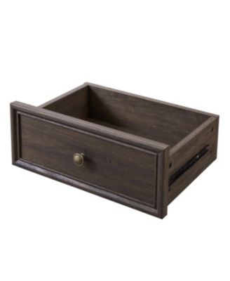 Streamdale Modern Storage Cabinet with Glass Doors & Shelves - Brown Finish