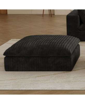 Streamdale Cloud Sofa, Corduroy, Deep Seat, Double-layer, Removable Cushion, Black