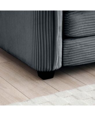 Streamdale Grey Corduroy Ottoman Footstool for 2, 3, and 4 Seater Sofas