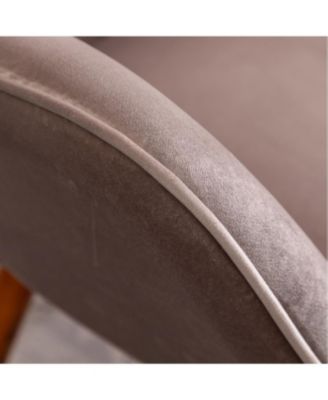 Streamdale Contemporary Silky Velvet Tufted Button Back Chair, Chocolate