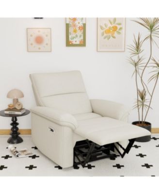 Streamdale Wall Hugger Zero Wall Power Recliner Chair with USB (Beige-gray