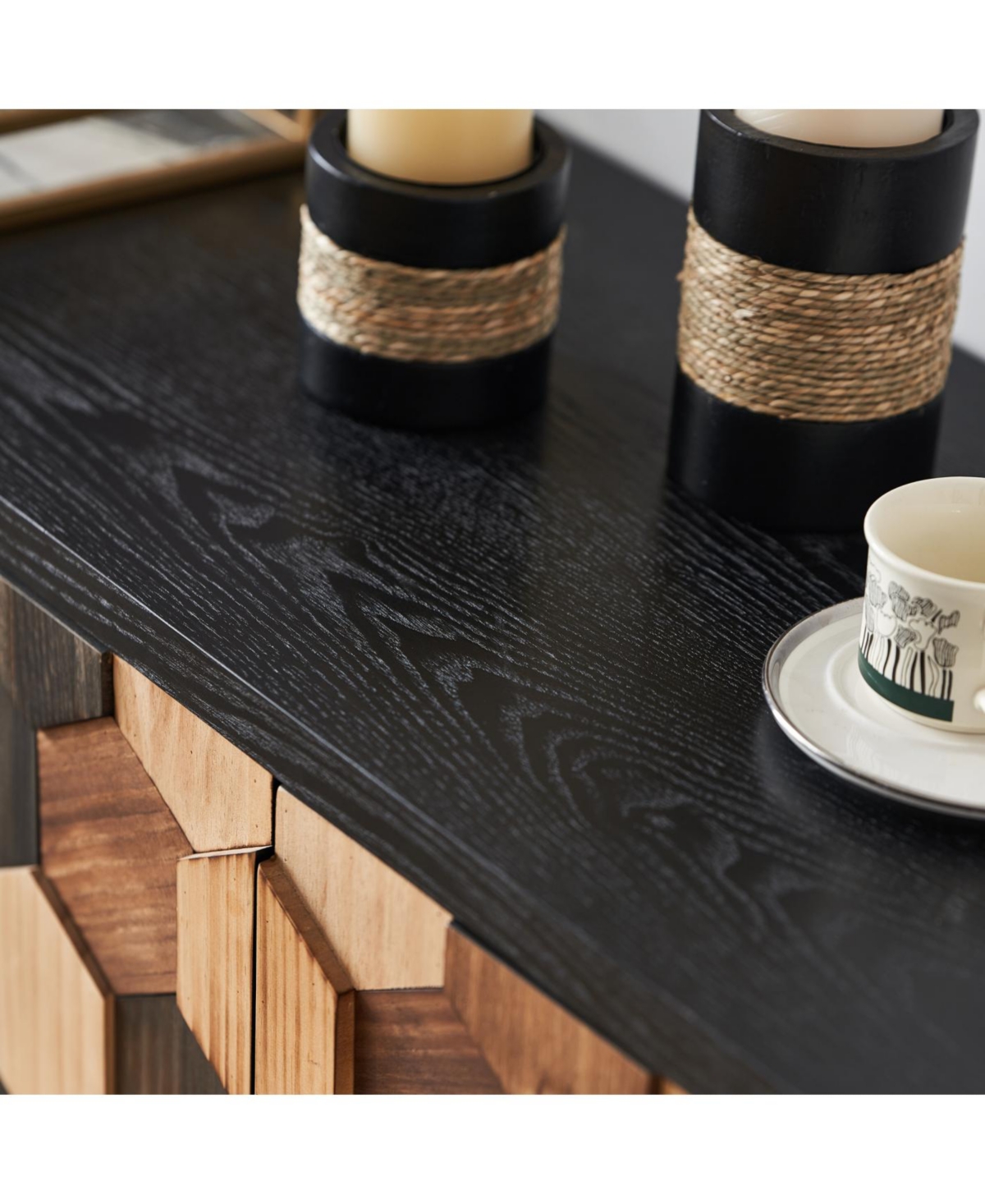 Streamdale Distressed Honeycomb Pattern Storage Cabinet with Doors