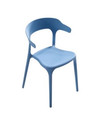 Streamdale Stackable Plastic Chairs Set of 4 (Blue/White, Polypropylene, 150KG