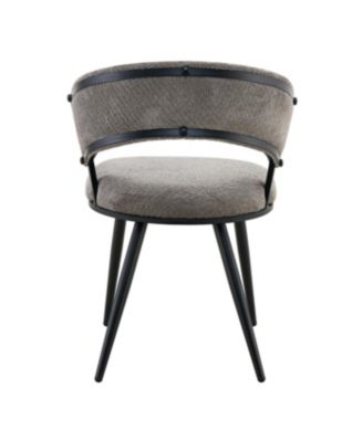 Streamdale Set of 2 Gray Velvet Dining Chairs with Black Legs
