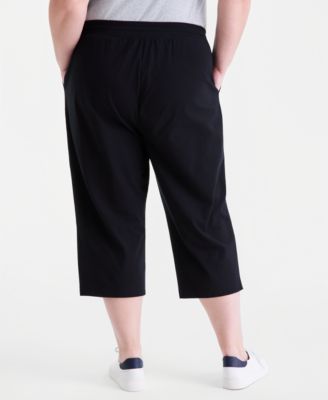 Plus Size Knit Pull-On Capri Pants, Exclusively at Macy's