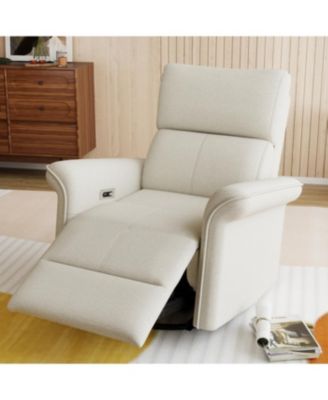 Streamdale Power Swivel Rocker Recliner Chair for Adults (Fabric+Light Gray)