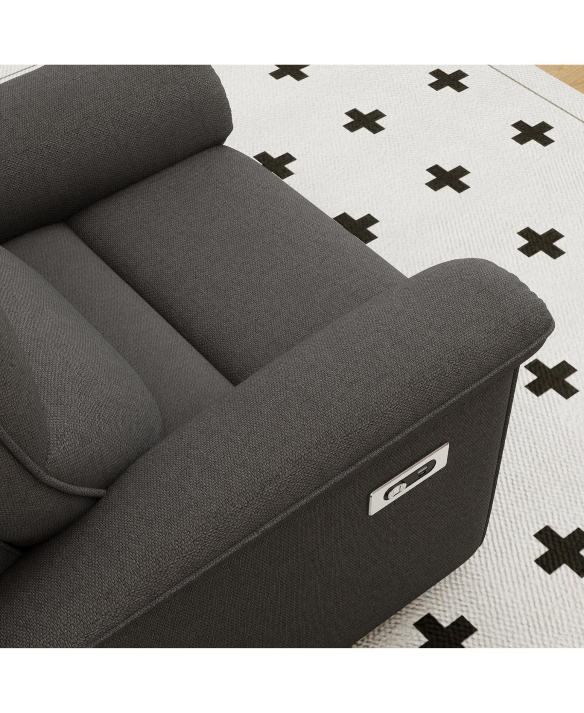 Streamdale Wall Hugger Zero Wall Power Recliner Chair with Usb (Dark Gray)