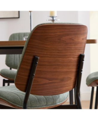 Dining Chairs Set of 2 Mid Century Modern Retro Linen Chair (Olive Green)