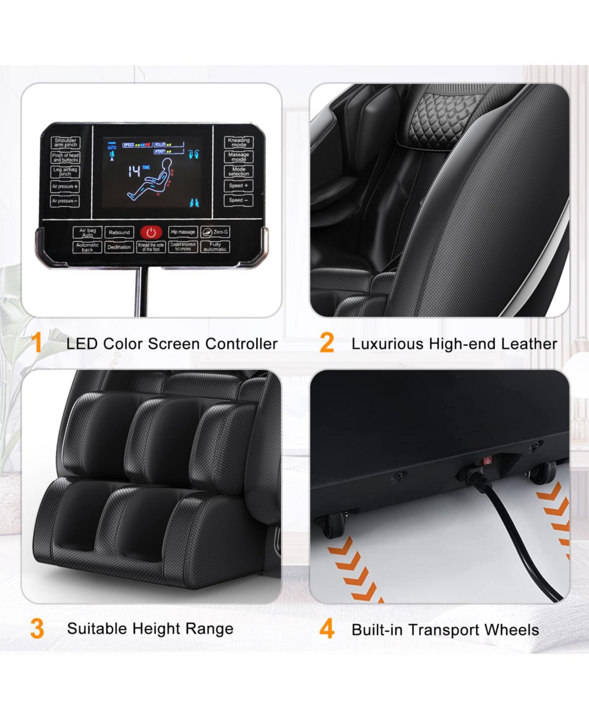 Streamdale Furniture Streamdale Massage Chair Recliner with Zero Gravity with Full Body Air Pressure